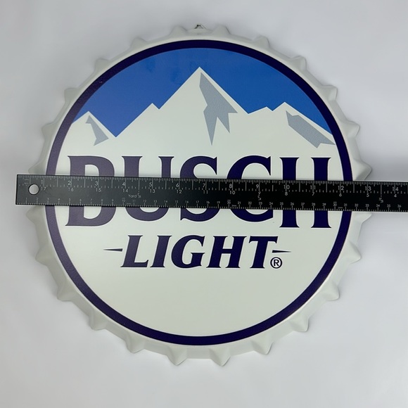 Metal Sign. Busch Light Bottle Top. 13.5 inches in diameter. NEW. Home Decor. - Picture 4 of 5